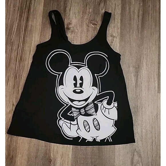 Disney Parks Womens XS Black Mickey Mouse Tank Open Back Layer Bow - Picture 9 of 10